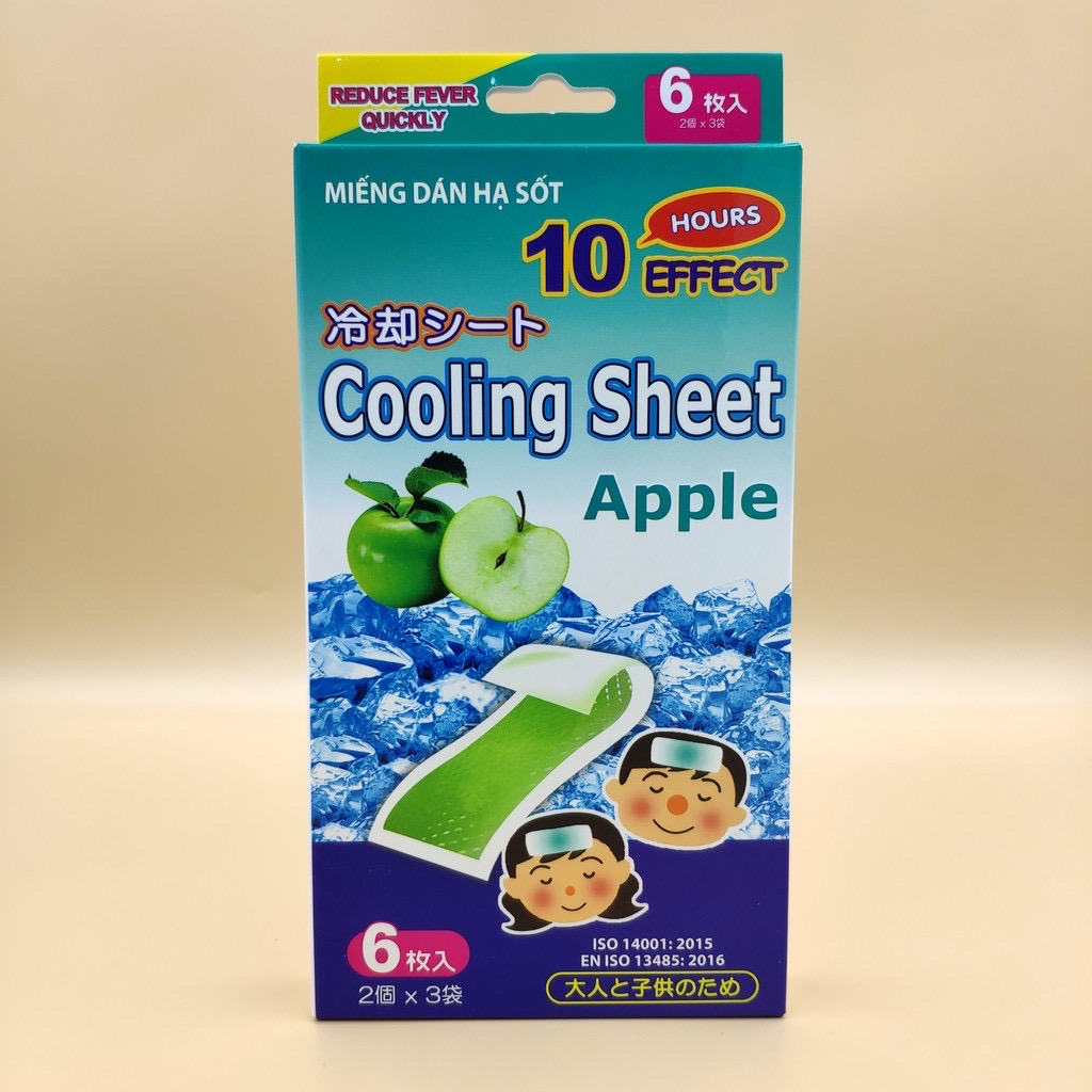 Miếng dán hạ sốt Cooling Sheet Apple  Hộp 6 miếng