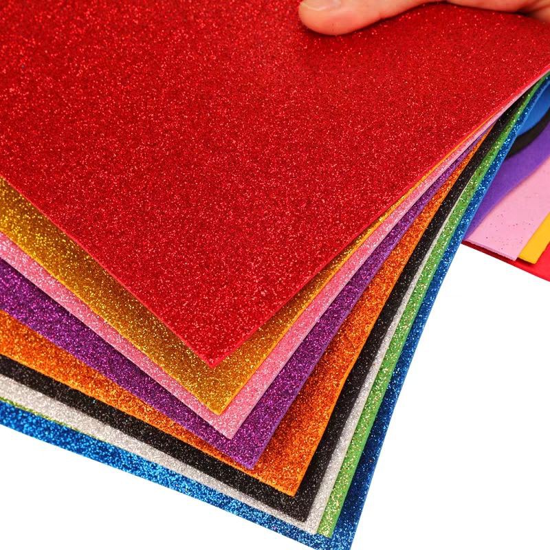 Giấy xốp mỹ thuật phủ kim tuyến,mút xốp kim tuyến mỹ thuật dày 2 li tấm 40cm×51cm