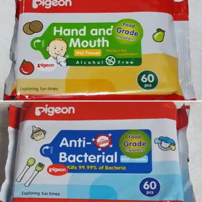 PROMO!!! PIGEON Antibacterial Wet Tissue - Wipes Hand and Mouth 60's - Pigeon Tissue Basah