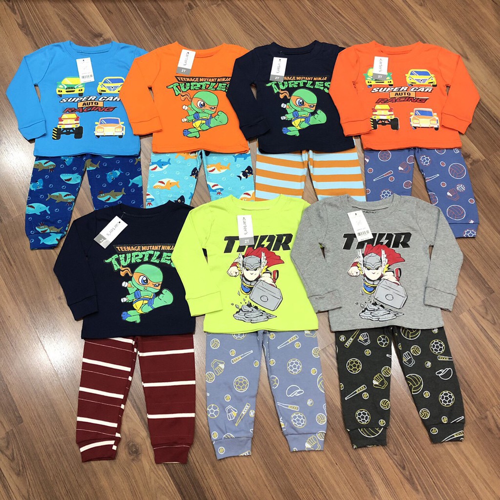 Bộ quần áo dài tay Cotton Bozip Hoạt hình cho bé trai