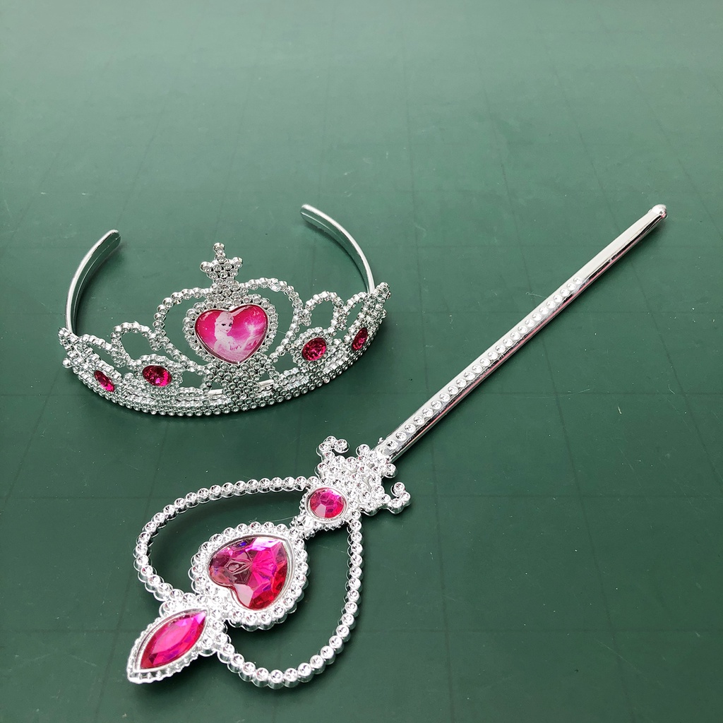 [7-11/12 VOUCHER 8%]Set Bờm vương miện + gậy nữ hoàng Elsa cho bé gái chơi Trung Thu, hóa trang công chúa
