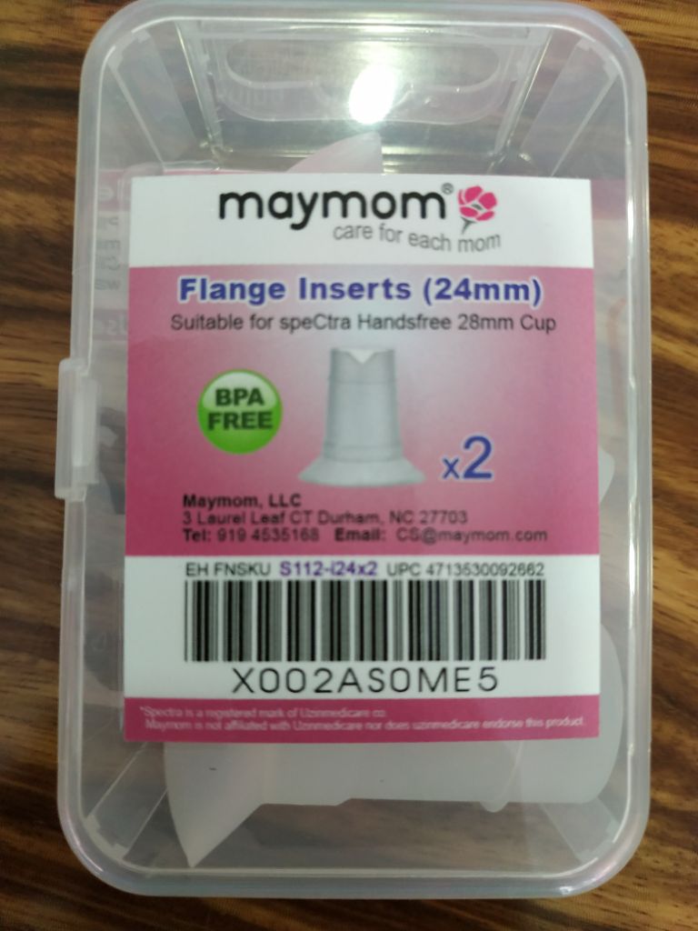 Maymom Flange Inserts 24 mm for Spectra 28 mm Hands Free Collection Cup. 2pc/Each