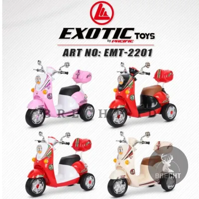(khusus indah cargo dan gosend ) Mainan Anak Motor Aki Scoopy Exotic Toys EMT 2201