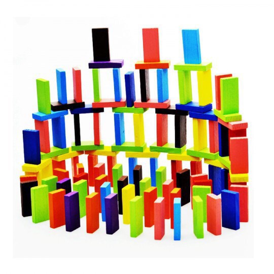 Bộ 100 quân domino nhiều màu gỗ