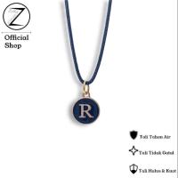 Zafa Kalung Tali Pria Wanita Liontin Huruf Simple - Circle Letter