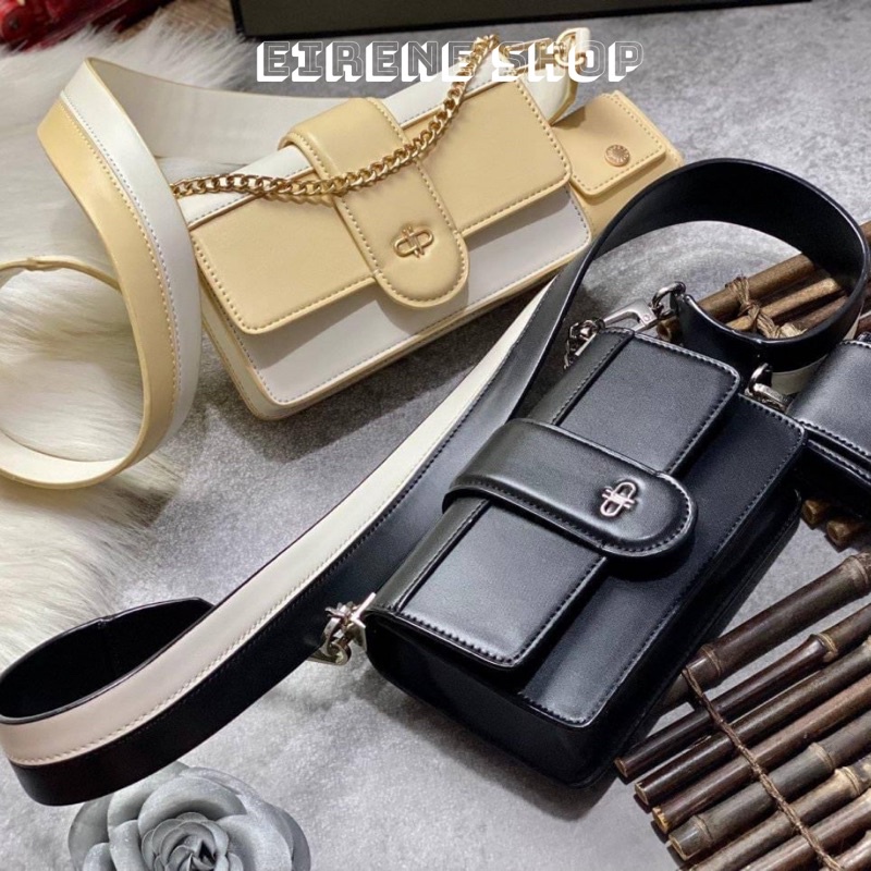 Túi đeo chéo nữ pd icon leather shoulder bag kèm móc ví nhỏ