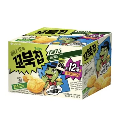 [ORION] KOREA SNACK, Kkobug Chip, Turtle Chip Corn soup flavor Mini size 30g*12ea
