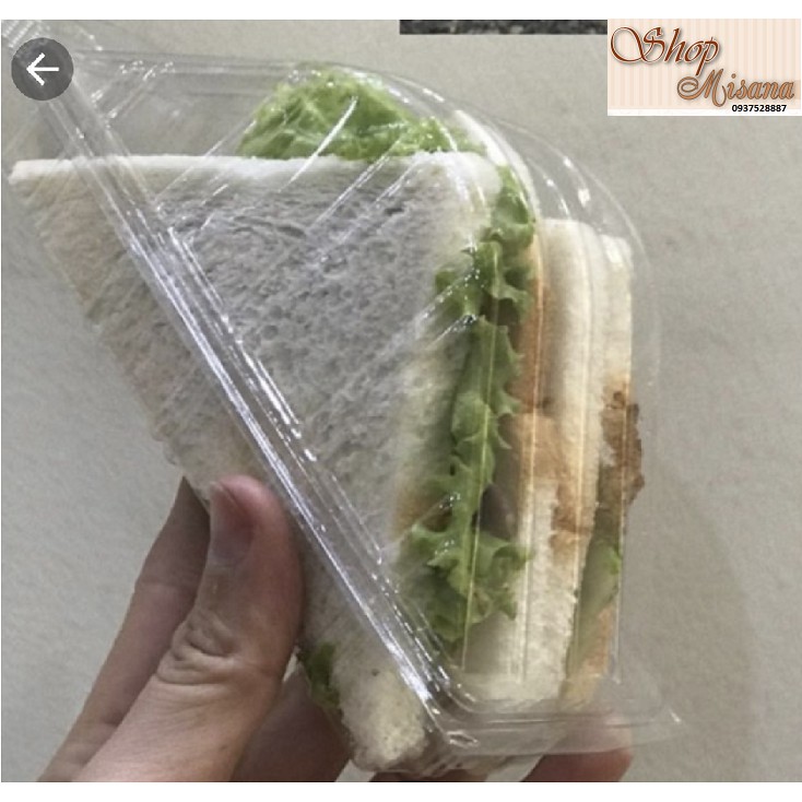 [HCM]Bộ 20 hộp nhựa đựng bánh hình tam giác mái nhà 06
