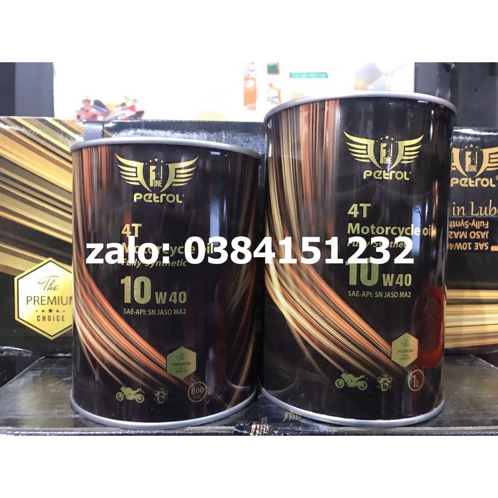 [HCM]Nhớt Petrol One 100% Tổng hợp 10W40 MA2 1L - 800ml