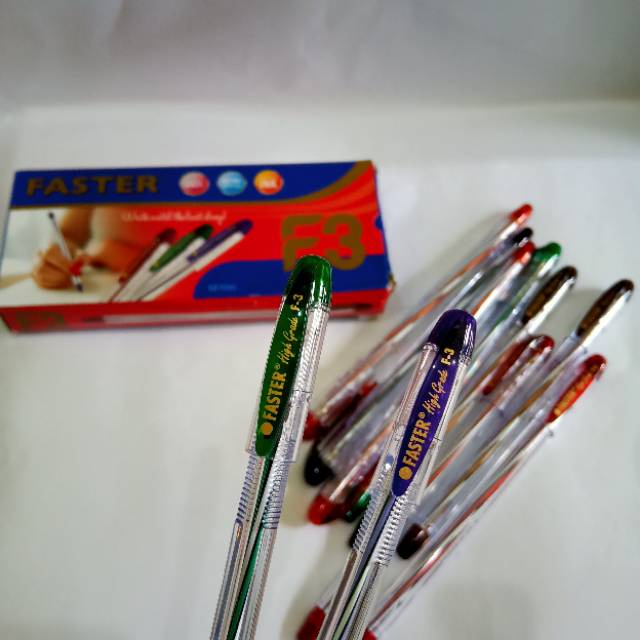 SELUSIN ( 12 PCS ) Ballpoint Bolpen Faster F3 0.5 mm Pulpen Faster F3 0.5mm