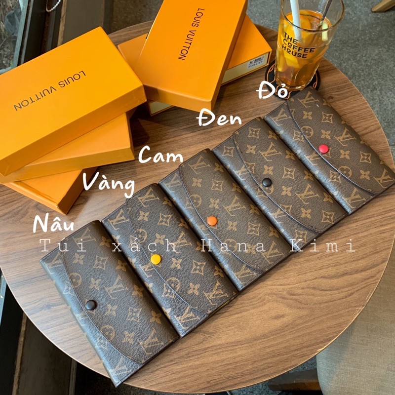 Ví bóp nữ dài L/V cúc nhiều màu