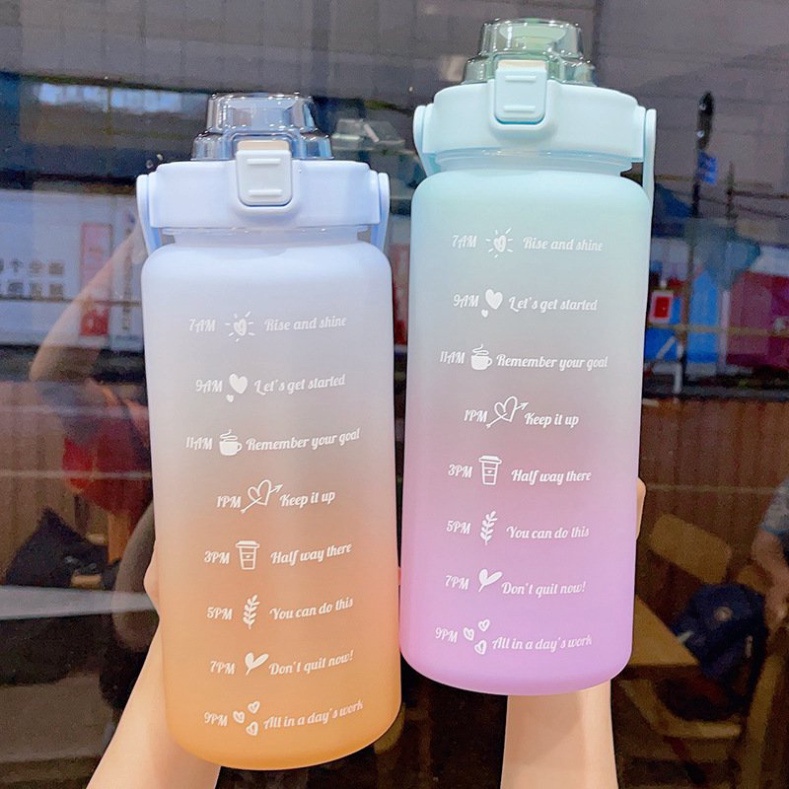 Bình nước 2 lít chia vạch dành cho người tập gym người lười uống nước BNPS