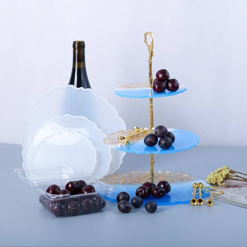 Khuôn Silicon Khay Đựng Hoa Quả,Bánh Kẹo 3 Tầng Handmade DIY