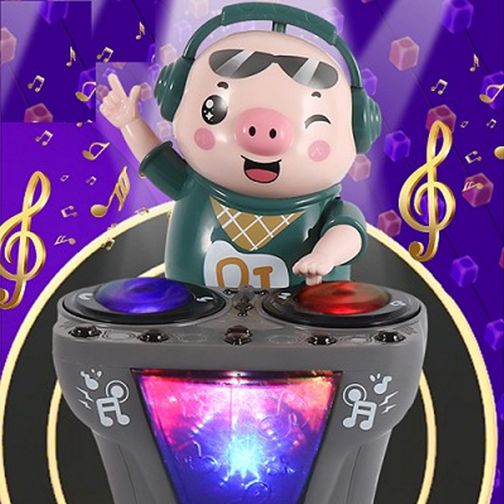 Heo dancer - chú heo chơi dj năng động siêu dễ thương nhảy theo nhạc và đèn cho bé
