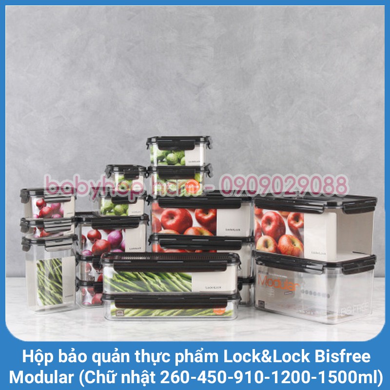 [HCM]Hộp bảo quản thực phẩm Lock&Lock Bisfree Modular LBF401 LBF402 LBF403 LBF404 LBF405 LBF406 LBF407 LBF408 LBF409 LBF410
