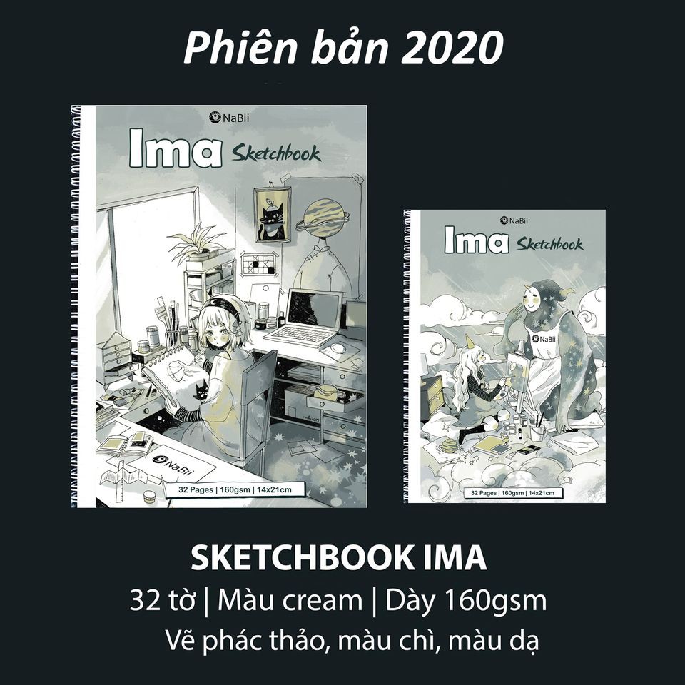 Sổ vẽ nabii ima sketchbook - 160gsm 32 trang