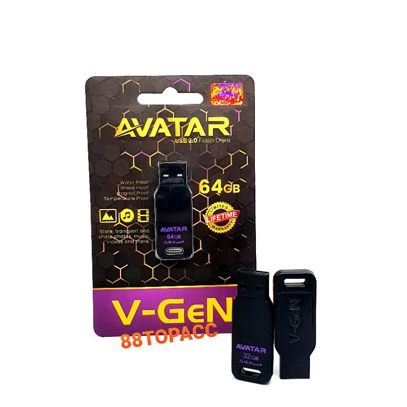 Flashdisk Vgen Avatar 8GB 16GB 32GB 64GB 128GB / USB Flashdisk V Gen Original / Flash Disk V-gen Harga 49,900 rupiah*Gratis Ongkir