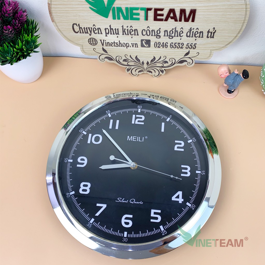 Đồng hồ treo tường tròn kim trôi MEILI size 30cm