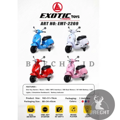 Mainan Anak Motor Aki Vespa Exotic EMT-2209