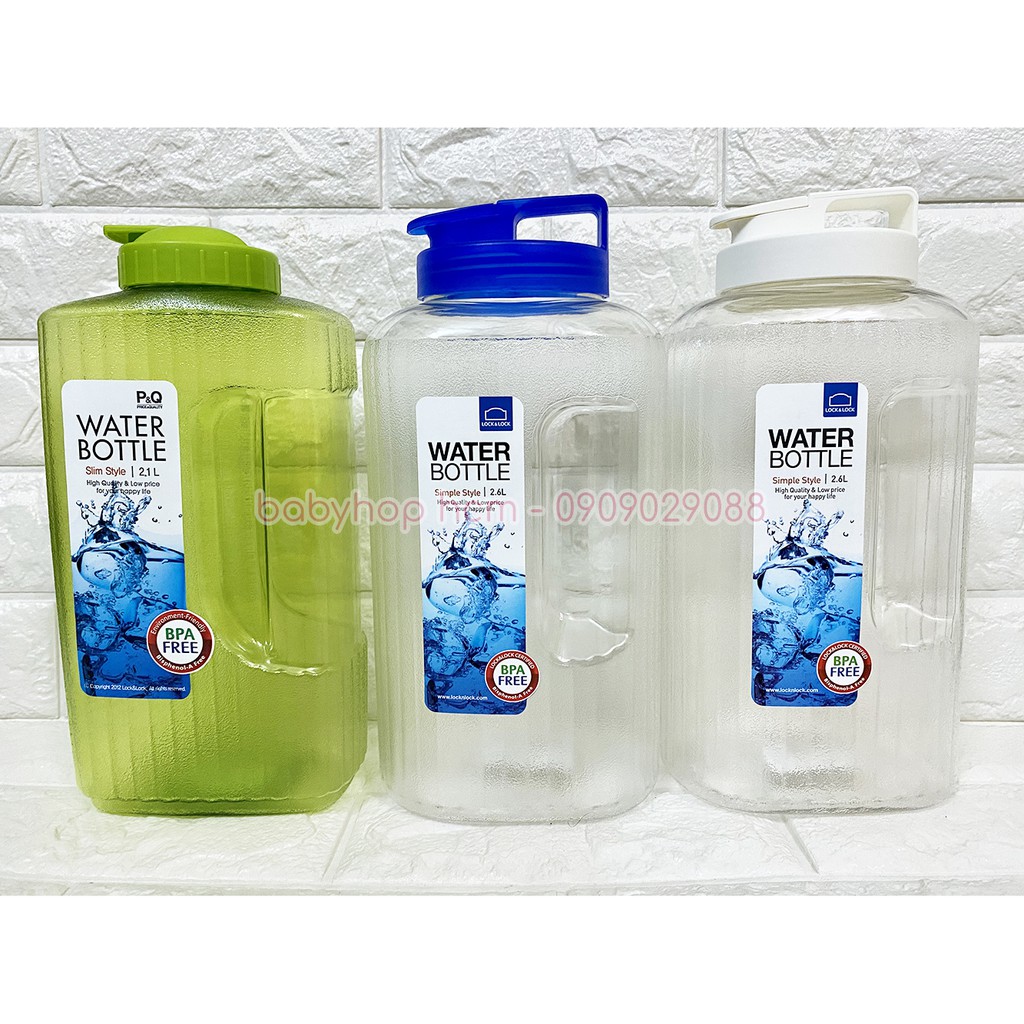 [HCM]Bình Đựng Nước Lock&Lock Water Bottle HAP739 dung tích 2.6L và P-00052 dung tích 2.1L BPA Free