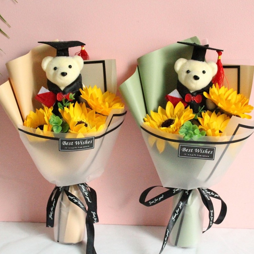 Gấu xốp bó hoa,gấu xốp bỏ hộp quà túi 10 gấu chọn màu
