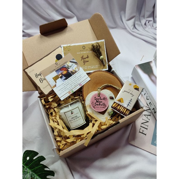 Hampers hadiah box Lilin Aromaterapi Scented Candle aromaterapi Lilin Scented Wax Sachet Coaster