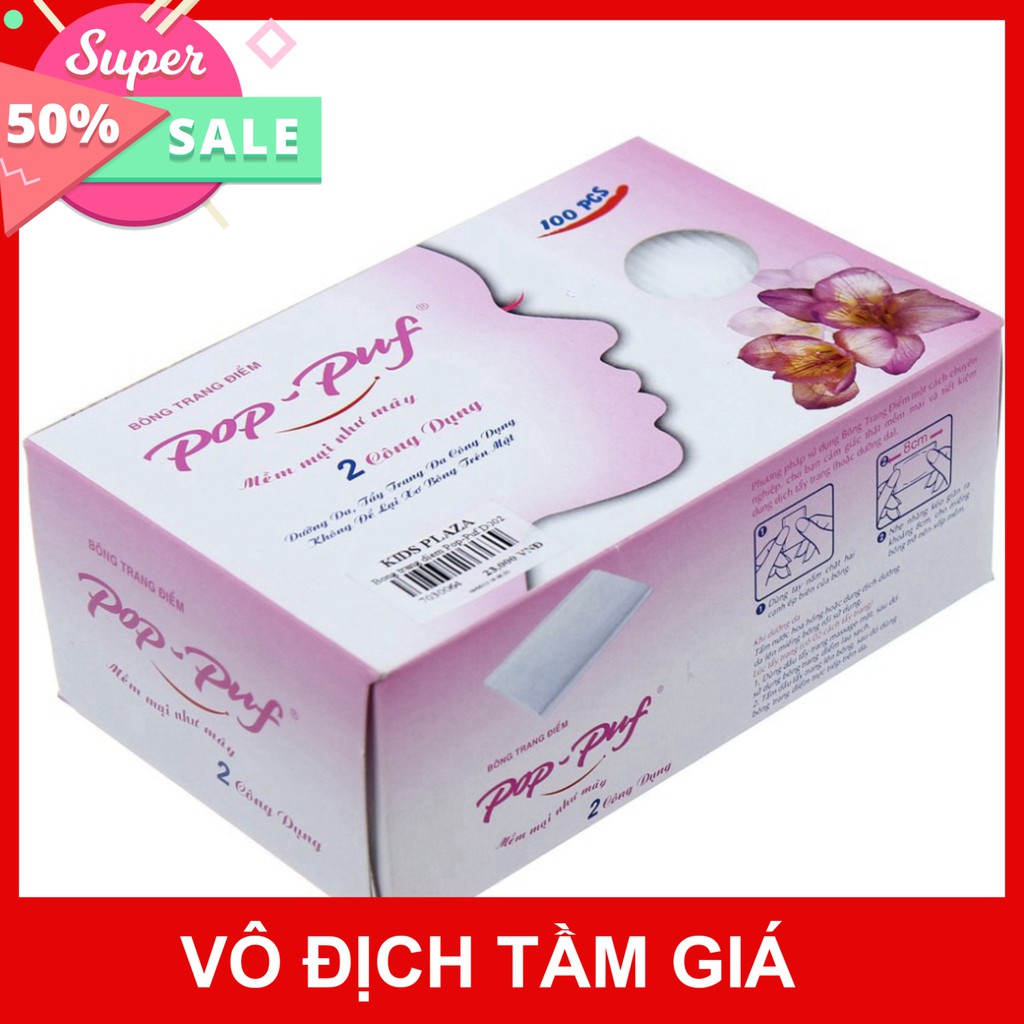Bông trang điểm Pop Puf 100 miếng