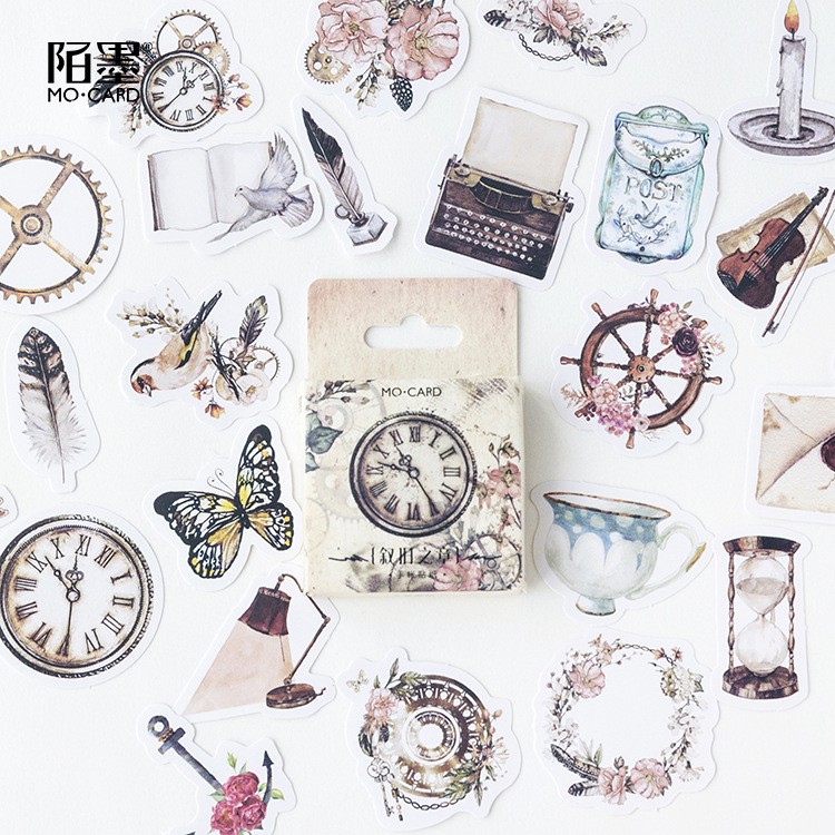 Bộ sticker/ Hình dán Họa Tiết Cổ Điển