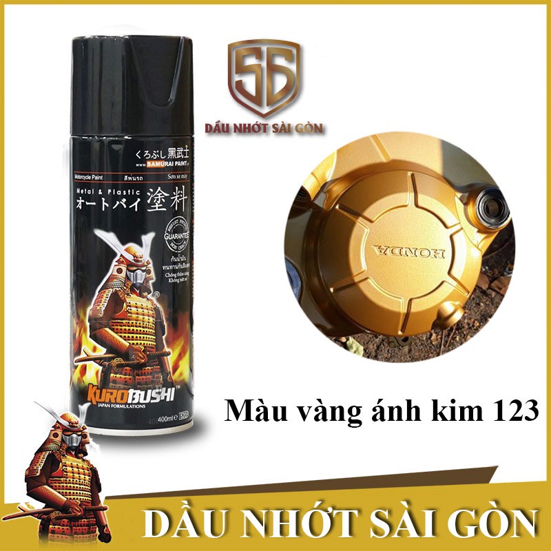 Samurai 123 - Chai sơn xịt sơn xe máy màu vàng ánh kim 8/123