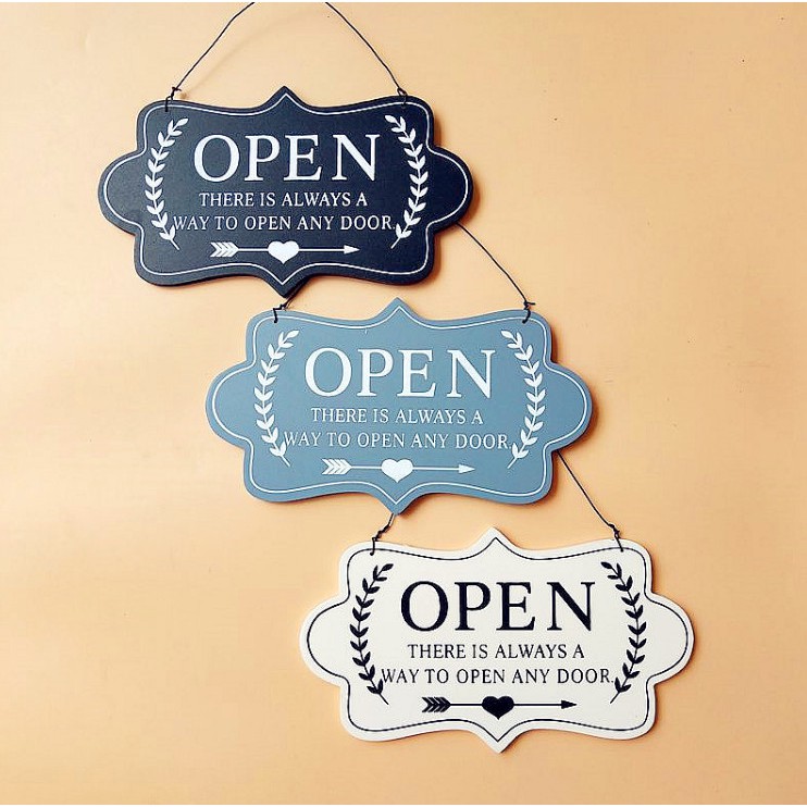 Bảng close open hoa văn hai mặt