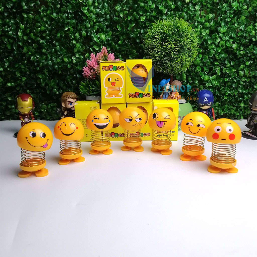 Bộ 6 thú nhún emoji lò xo -dc3619