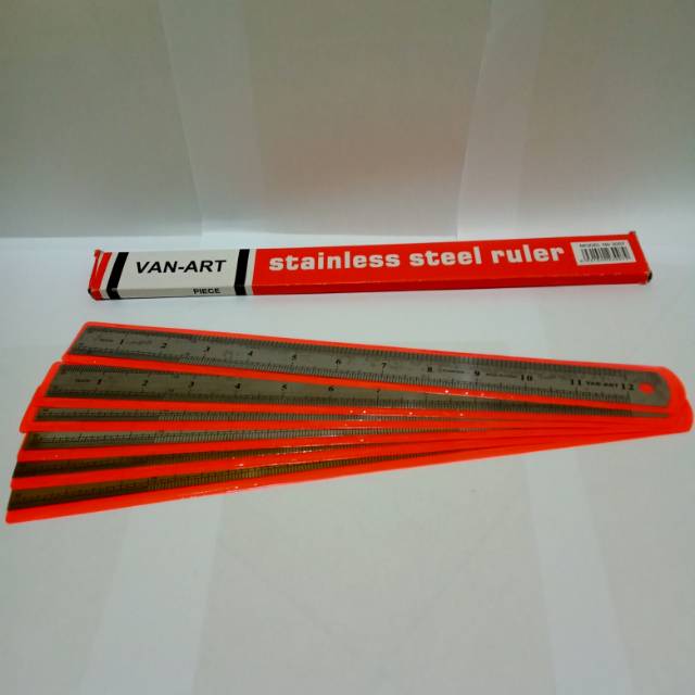 SELUSIN ( 12 PCS ) Penggaris Besi Elastis Van-Art / Vanco 30 Cm