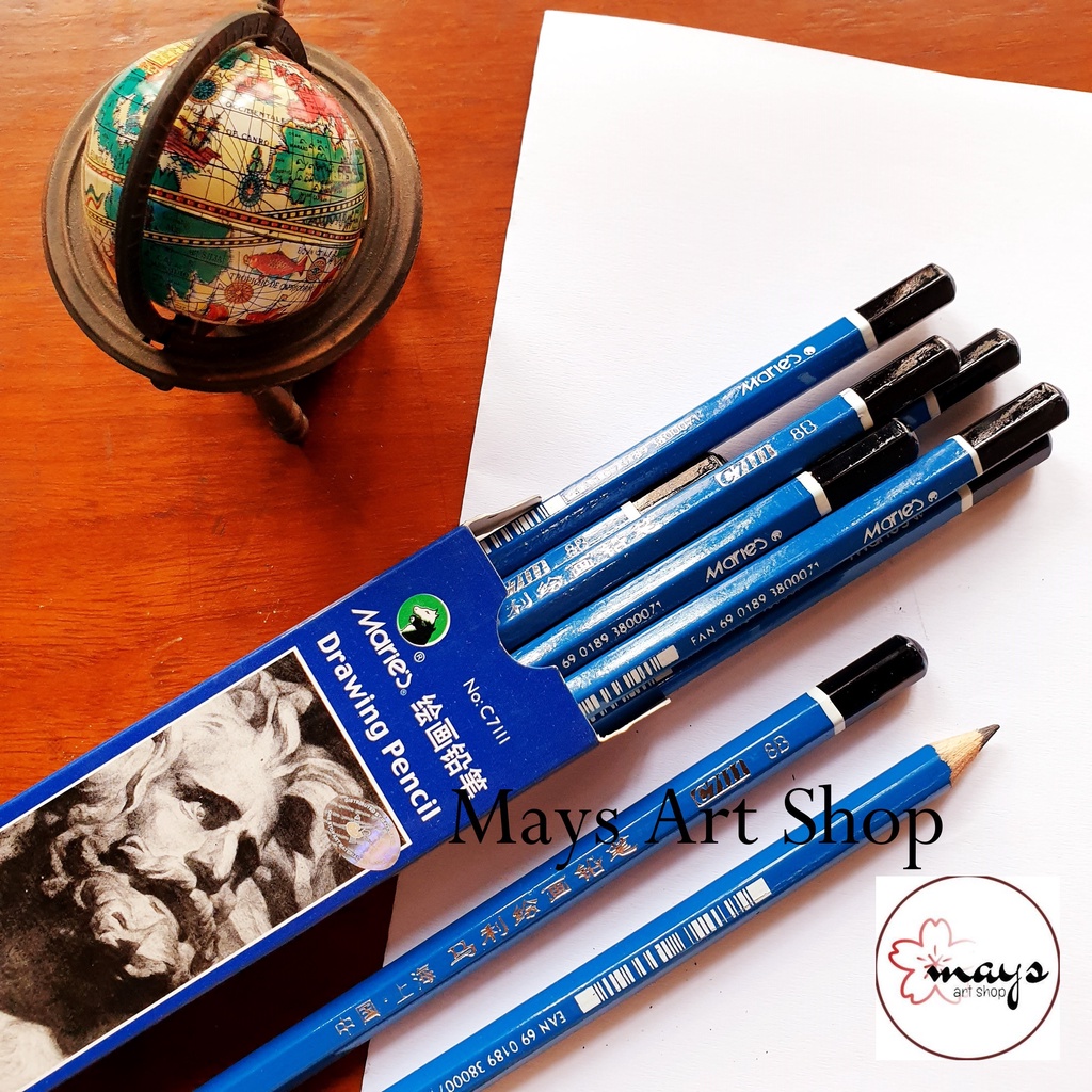 Baru Murah Maries Drawing Pencil B 2B 4B 8B C711 / Pensil Alat Sketsa Gambar Lukis Tebal Maries C 711