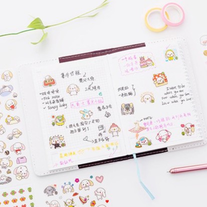 (20 Mẫu) Set 6 Tờ Sticker Dán Trang Trí Sổ Làm Bullet Trang Trí Văn Phòng Phẩm, Sổ Lưu Niệm Diy Dễ Thương Mohamm Bukao