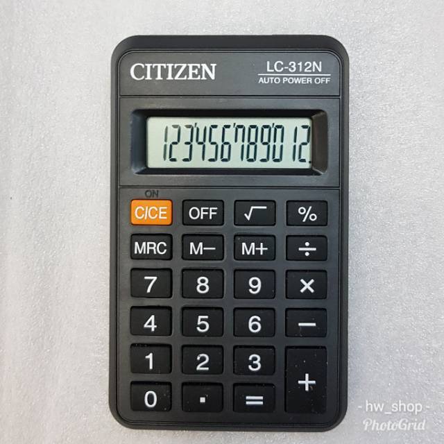 Kalkulator Citizen LC 312 . Kalkulator kecil 12 digit