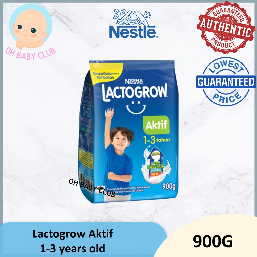 Nestle Lactogrow Aktif 1-3 (900g) Exp-02/2023
