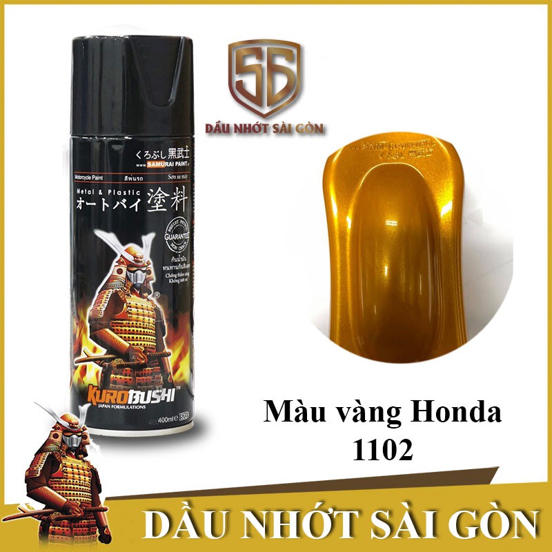 [HCM]SƠN SAMURAI 1102 MÀU VÀNG KẸO ÁNH KIM - SƠN XỊT MÃ MÀU 1102 VÀNG HONDA 400ML