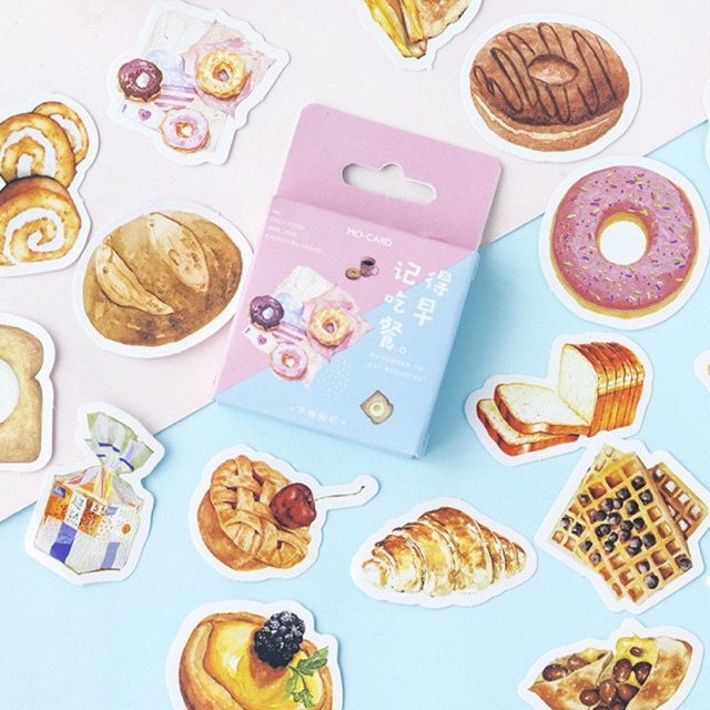Bộ Sticker / Hình dán Họa Tiết Hình Bánh Ngọt