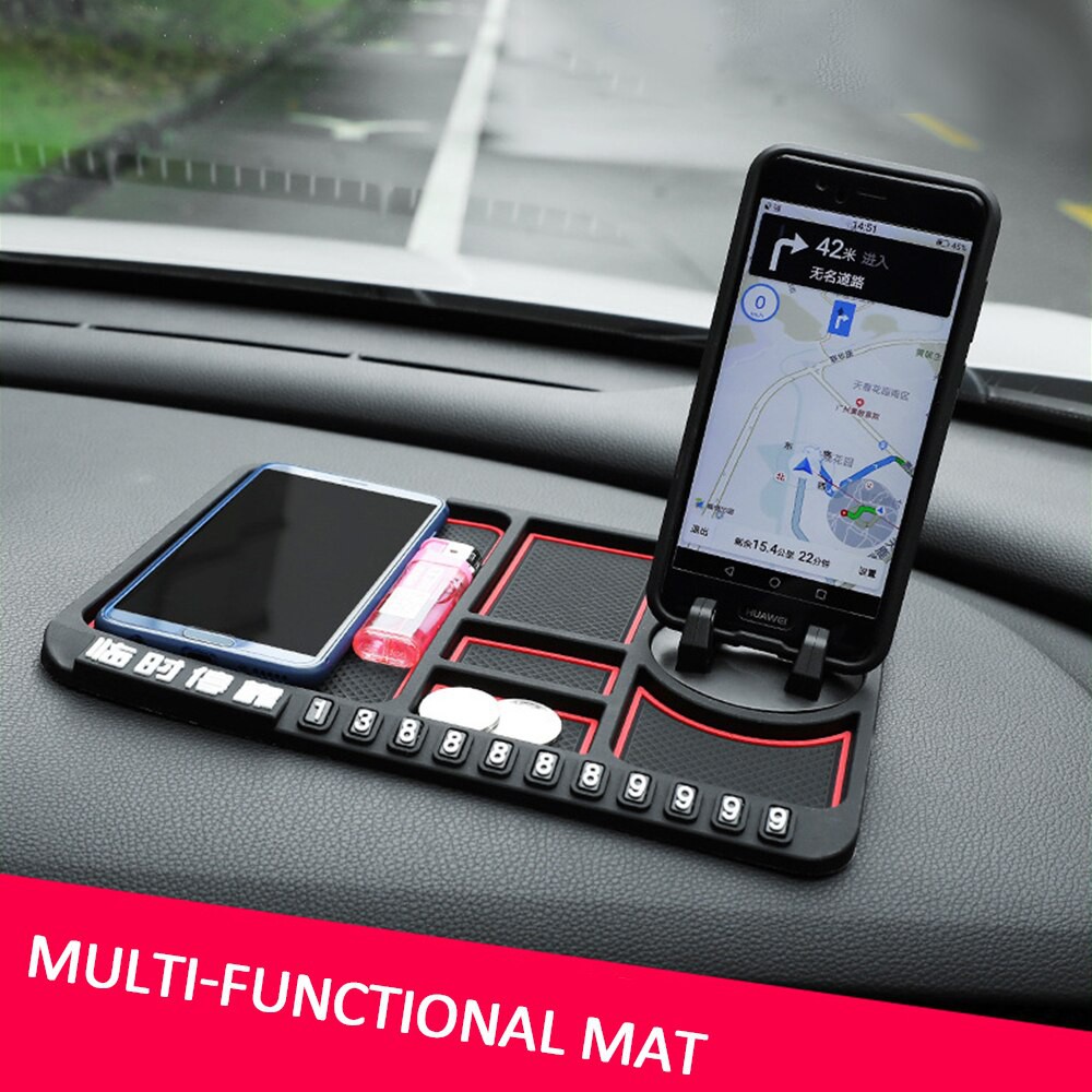 Car Dashboard Anti Slip Mat Sticky Pad GPS Phone Holder Stand Parking Phone Number Plate