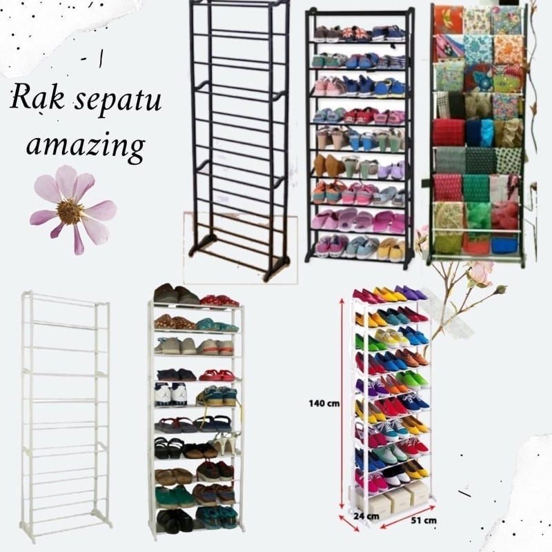 [LEMARI RAK SEPATU] Amazing 10 / 4 Susun Rak Sepatu Sandal Free Dus RAK SEPATU 10 SUSUN