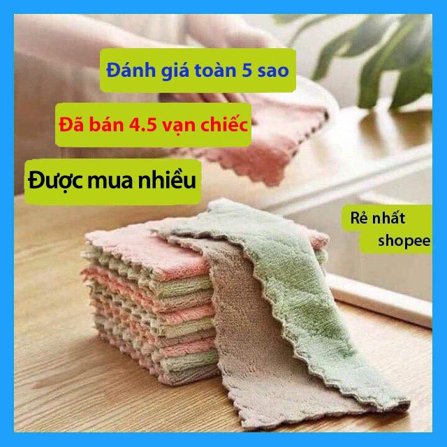 Combo 10 khăn lau bếp đa năng 2 mặt siêu thấm