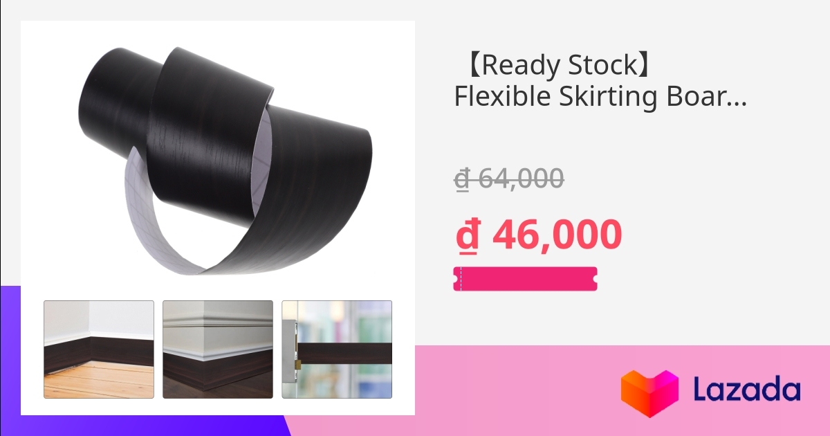 【Ready Stock】 Flexible Skirting Board Floor Molding Trim Decorate Self