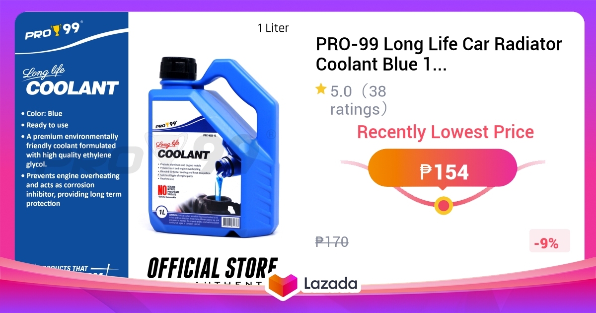 PRO-99 Long Life Car Radiator Coolant Blue 1L Pro99 PRC-4023-1L For Car ...