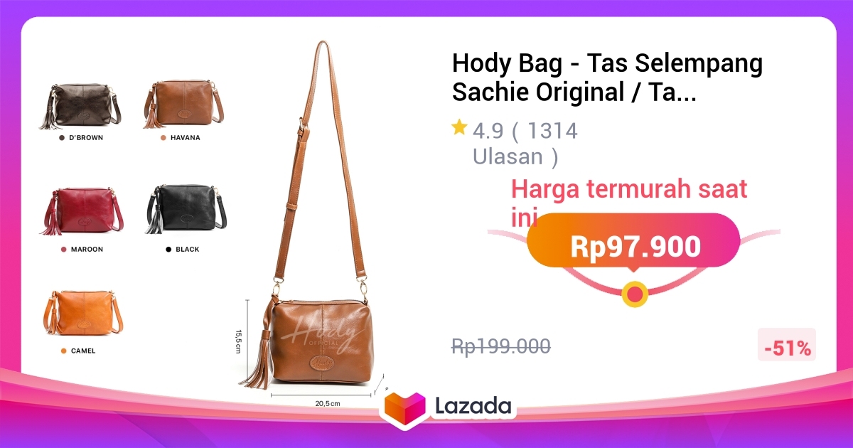 Hody Bag Tas Selempang Sachie Original Tas Wanita Terbaru