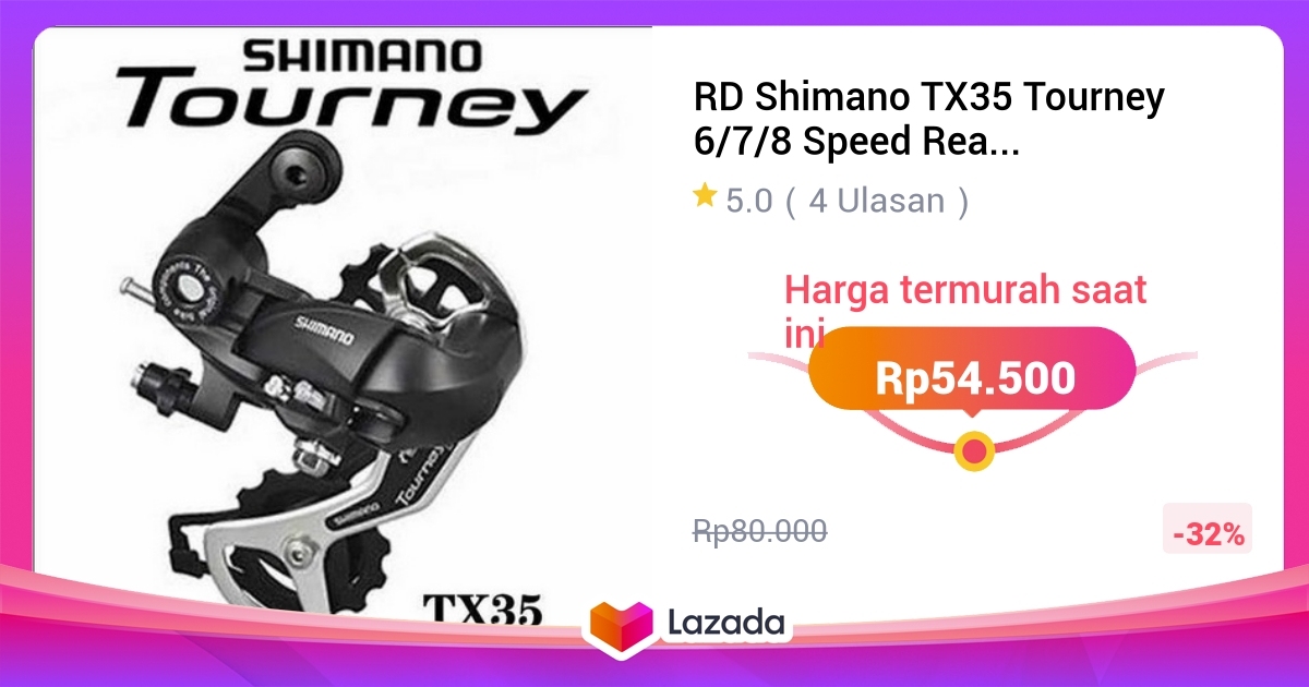 Dérailleur Arrière Shimano Tourney TX RD-TX35 (NOS) 6/7 Vitesses - Japan