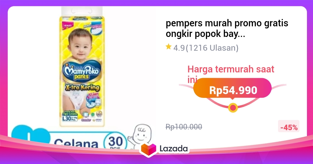 pempers murah promo gratis ongkir popok bayi pampers pempest Mamy poko