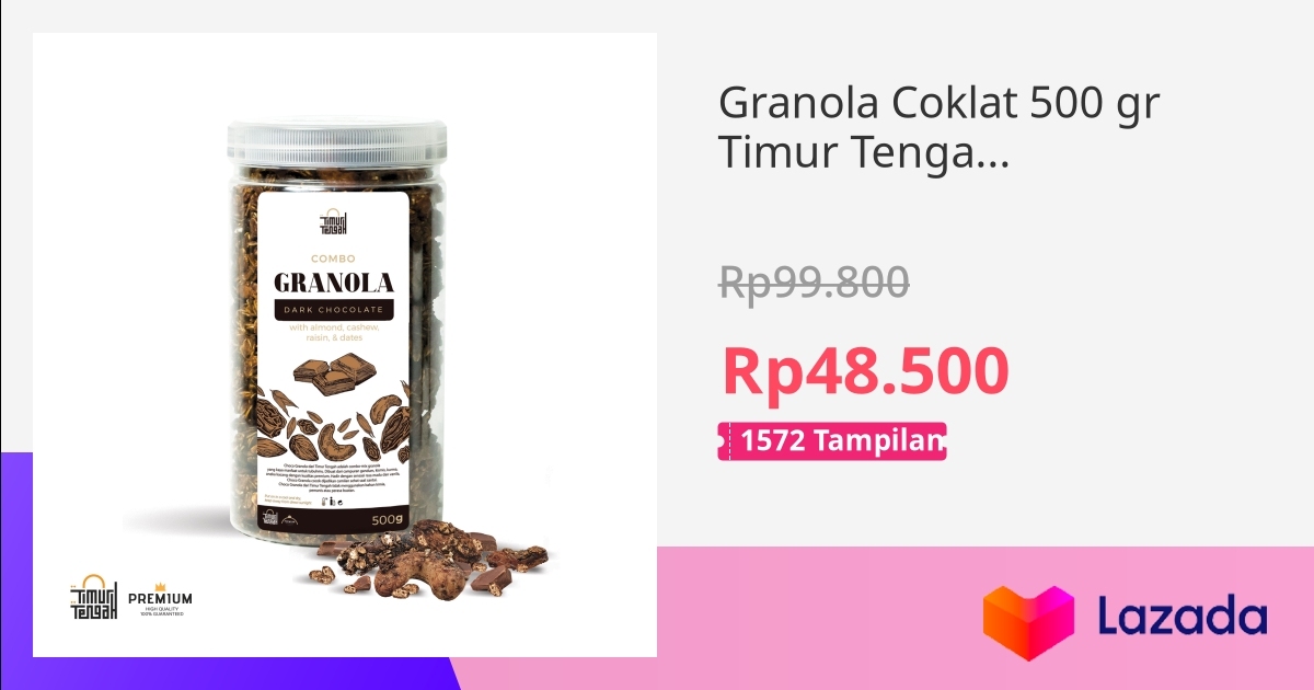 Granola Coklat 500 gr Timur Tengah Sereal Makanan Sehat High Quality