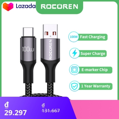 Rocoren Siêu Nhanh Cáp Sạc 100W Loại USB C Dây Sạc Sạc Nhanh 3 0 Cho