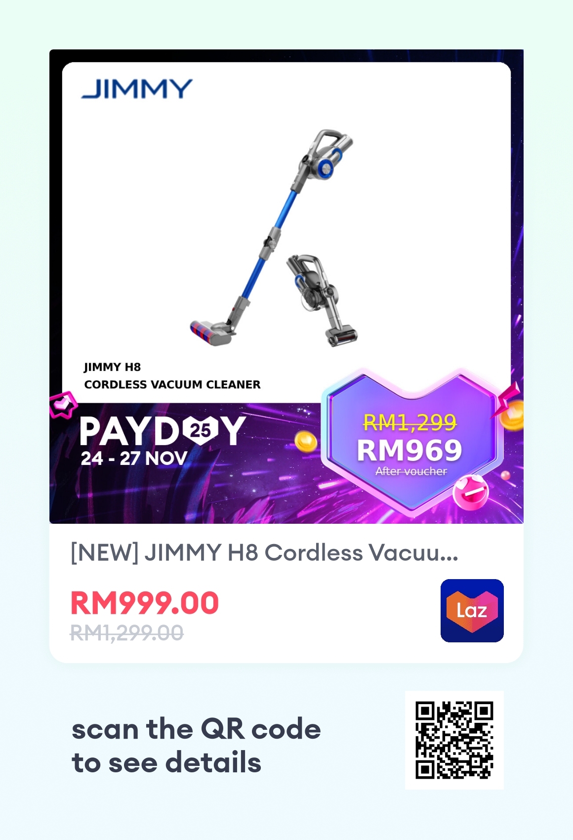 [NEW] JIMMY H8 Cordless Vacuum Cleaner JMY-H8