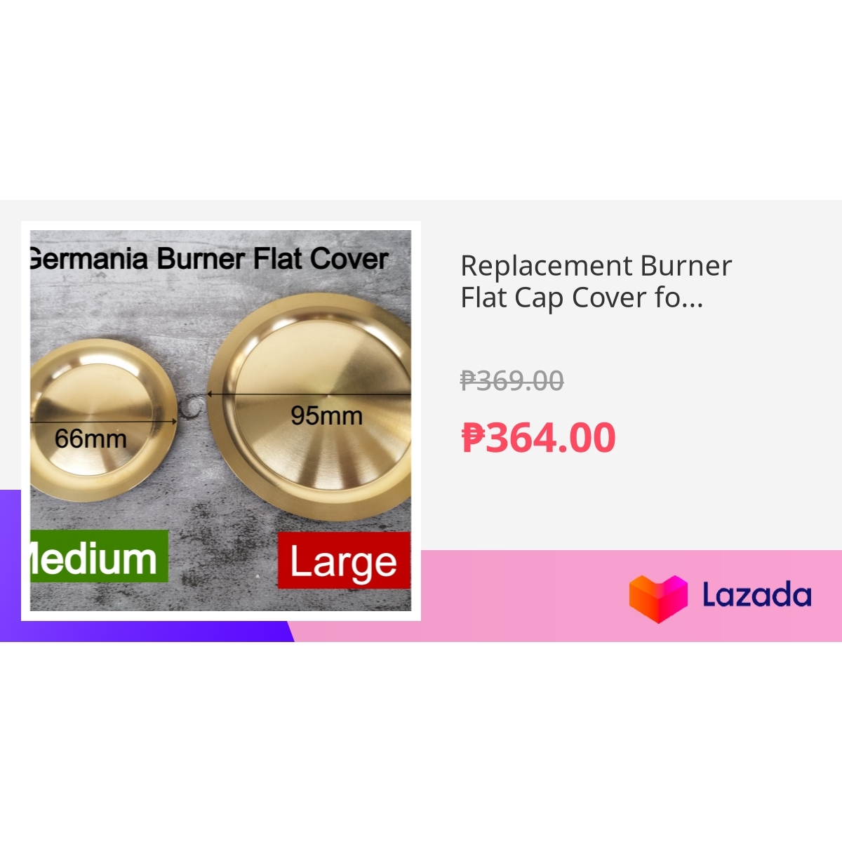 Replacement Burner Flat Cap Cover for LA Germania Gas Range Stove 66mm